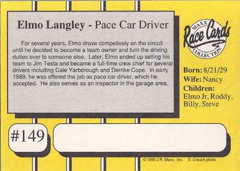 1990 Maxx - Glossy #149 Elmo Langley Back