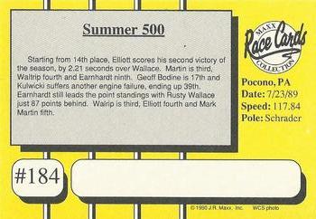 1990 Maxx - Glossy #184 Bill Elliott Back