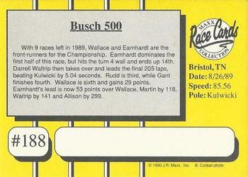 1990 Maxx - Glossy #188 Busch 500 Back