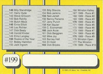 1990 Maxx - Glossy #199 Checklist B Back