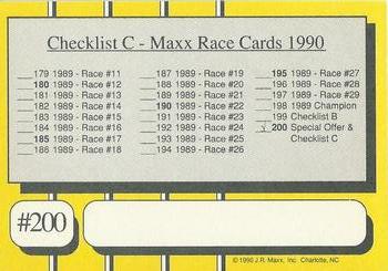 1990 Maxx - Glossy #200 Checklist C Back