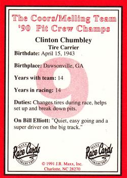 1991 Maxx The Coors/Melling Team #NNO Clinton Chumbley Back