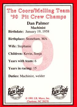 1991 Maxx The Coors/Melling Team #NNO Dan Palmer Back