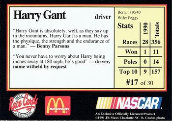 1991 Maxx McDonald's #17 Harry Gant Back