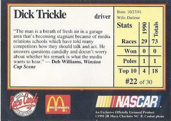 1991 Maxx McDonald's #22 Dick Trickle Back