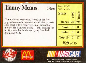 1991 Maxx McDonald's #29 Jimmy Means Back