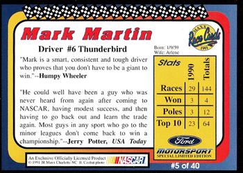 1991 Maxx Ford Motorsport #5 Mark Martin Back