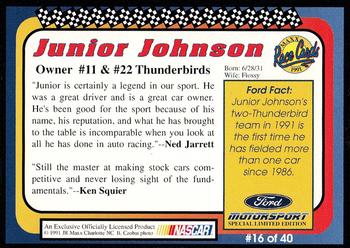 1991 Maxx Ford Motorsport #16 Junior Johnson Back