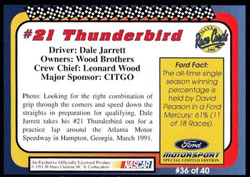 1991 Maxx Ford Motorsport #36 Dale Jarrett's Car Back