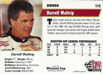 1991 Pro Set #119 Darrell Waltrip's Car Back