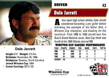 1991 Pro Set #43 Dale Jarrett Back