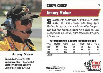 1991 Pro Set #7 Jimmy Makar Back