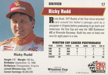 1991 Pro Set #17 Ricky Rudd Back