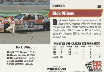 1991 Pro Set #26 Rick Wilson Back