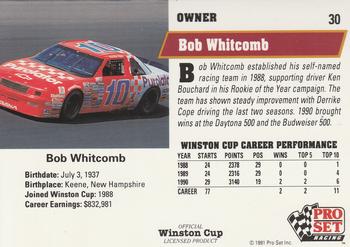 1991 Pro Set #30 Bob Whitcomb Back