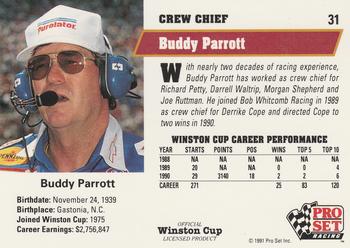 1991 Pro Set #31 Buddy Parrott Back
