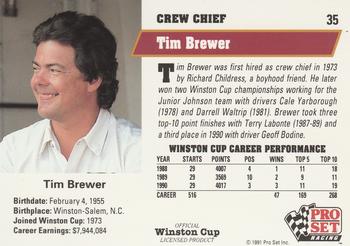 1991 Pro Set #35 Tim Brewer Back