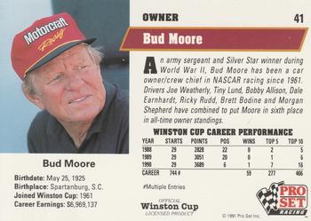 1991 Pro Set #41 Bud Moore Back