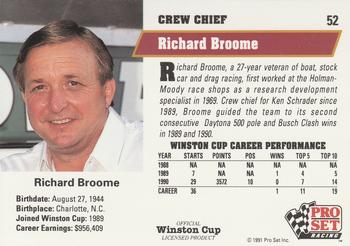 1991 Pro Set #52 Richard Broome Back
