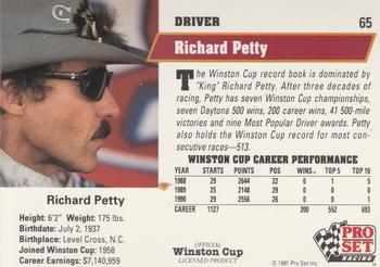 1991 Pro Set #65 Richard Petty Back