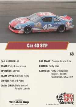 1991 Pro Set #68 Richard Petty's Car Back