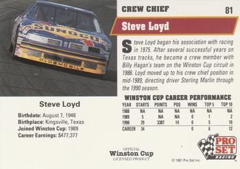 1991 Pro Set #81 Steve Loyd Back