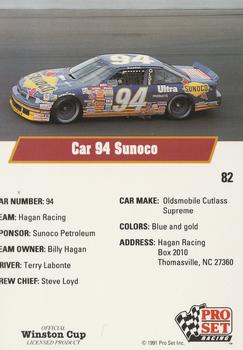 1991 Pro Set #82 Terry Labonte's Car Back