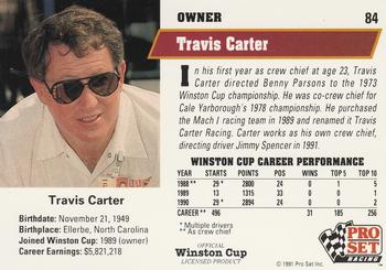 1991 Pro Set #84 Travis Carter Back