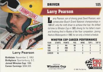 1991 Pro Set #105 Larry Pearson Back