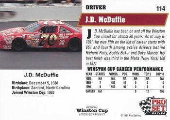 1991 Pro Set #114 J.D. McDuffie Back