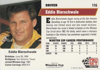 1991 Pro Set #116 Eddie Bierschwale Back