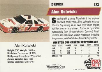 1991 Pro Set #133 Alan Kulwicki Back