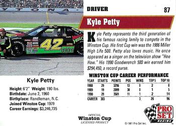 1991 Pro Set #87 Kyle Petty Back