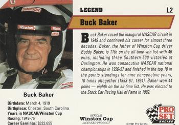 1991 Pro Set - Legends #L2 Buck Baker Back