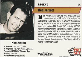 1991 Pro Set - Legends #L4 Ned Jarrett Back