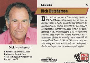 1991 Pro Set - Legends #L5 Dick Hutcherson Back