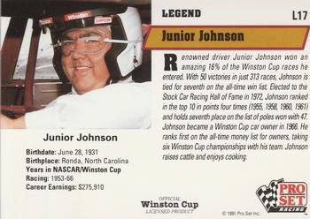 1991 Pro Set - Legends #L17 Junior Johnson Back