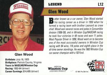 1991 Pro Set - Legends #L12 Glen Wood Back