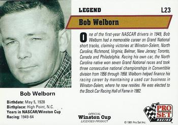 1991 Pro Set - Legends #L23 Bob Welborn Back