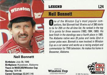 1991 Pro Set - Legends #L24 Neil Bonnett Back