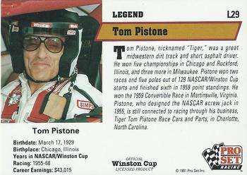 1991 Pro Set - Legends #L29 Tom Pistone Back