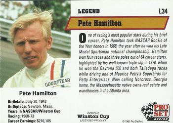 1991 Pro Set - Legends #L34 Pete Hamilton Back
