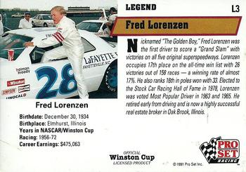 1991 Pro Set - Legends #L3 Fred Lorenzen Back