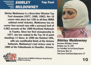 1991 Pro Set NHRA #10 Shirley Muldowney Back