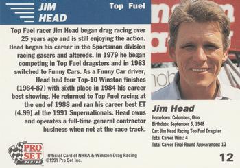 1991 Pro Set NHRA #12 Jim Head Back