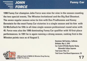 1991 Pro Set NHRA #17 John Force Back