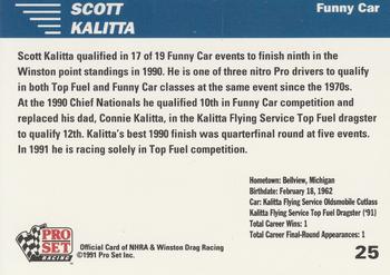 1991 Pro Set NHRA #25 Scott Kalitta Back