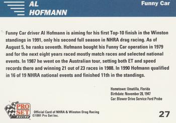 1991 Pro Set NHRA #27 Al Hofmann Back