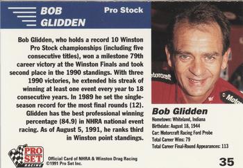 1991 Pro Set NHRA #35 Bob Glidden Back