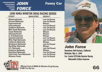 1991 Pro Set NHRA #66 John Force's Car Back
